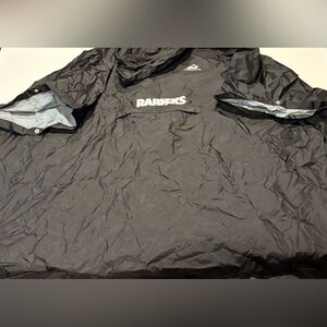Vintage 90s Medium NFL Raiders Rain Poncho Windbreaker Packable Jacket
